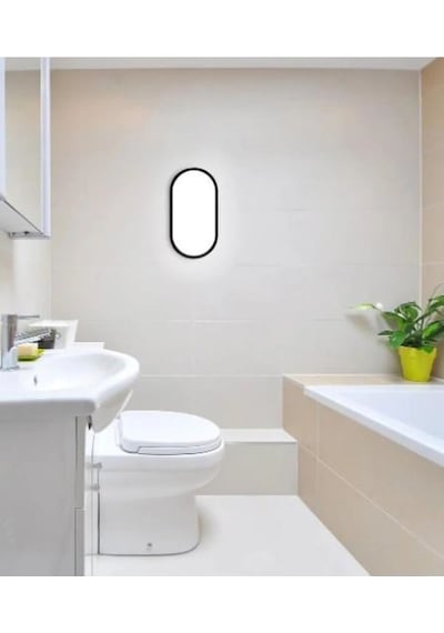 Balkon Lambası Teras Lambası Oval Duvar Lambası 20 Watt Beyaz Işık Banyo Lambası Tavan Lambası Soğuk Beyaz