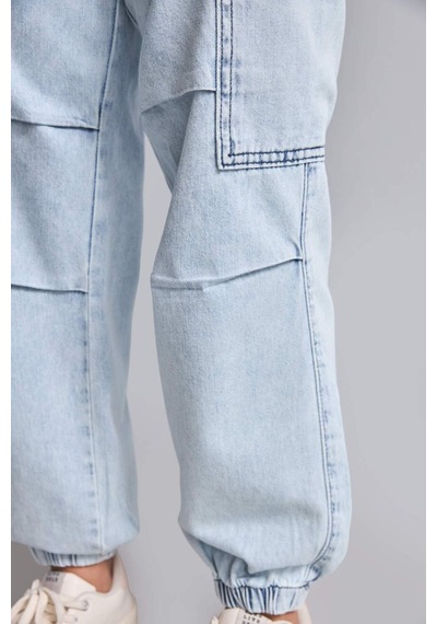 Defacto Jogger Fıt Elastik Bel Jean Açık Mavi Pantolon Erkek Çocuk H7278a826smnm39 Mavi-nm39
