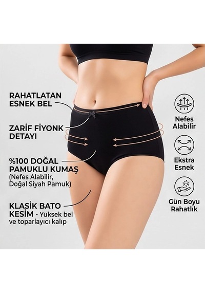 Genel Kadın Pamuklu Düz Bato Külot Paket Siyah Beyaz Ten Normal Bel Klasik Kesim Günlük İç Çamaşırı Genel Kadın Pamuklu Düz Bato Külot Paket Siyah Beyaz Ten Normal Bel Klasik Kesim Günlük İç Çamaşırı