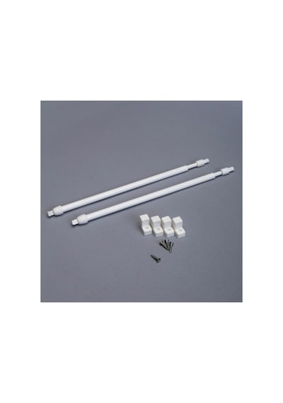 40 - 60 Cm Ayarlanabilir Briz Çubuğu 2 Adet Alüminyum Perde Borusu 4 Adet Başlık 40-60 Cm Beyaz