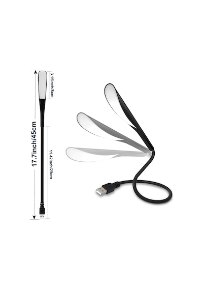 Usb Lamba, Kısılabilir Usb Işık, 2,8w Esnek Klavye Işığı, Pc Bilgisayar İçin, 14 Led İnci, 3 Kademeli Ayarlanabilir Parlaklık, Açma/kapama Dokunmatik Şalteri, D10 Usb Led Siyah