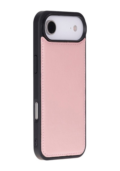 Bloomcase Magic Wallet Blush Hakiki Deri Apple Uyumlu iPhone 17 Air 6.5" Cüzdanlı Telefon Kılıfı Pembe