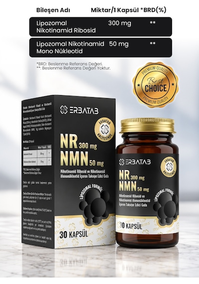 Nr 300 Mg + Nmn 50 Mg Lipozomal Formül 30 Kapsül Takviye Edici Gıda