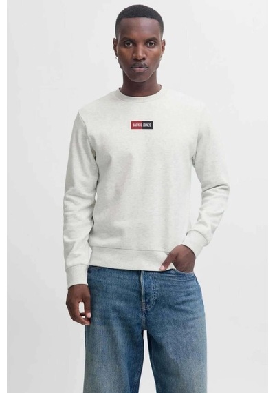 Jack & Jones Jack&jones 12310759 Jjpan Sweat Crew Neck Smu Whıte Mel Erkek Sweatshirt BEYAZ