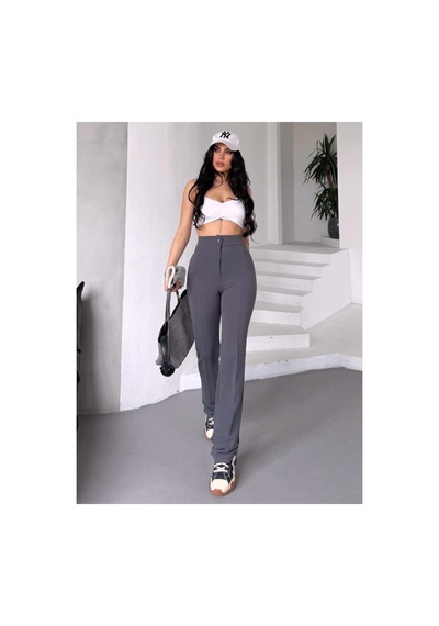 Paw Garage Kadın Beyond Yüksek Bel Toparlayıcı Çimalı Ispanyol Paça Palazzo Pantolon 2xl Lacivert 2xl Lacivert Pwg100225230126