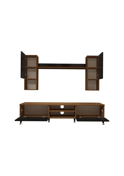 Decoraktiv Eko 5da Mdf Dvd Gold Tv Ünitesi Tv Sehpası Ceviz - Siyah