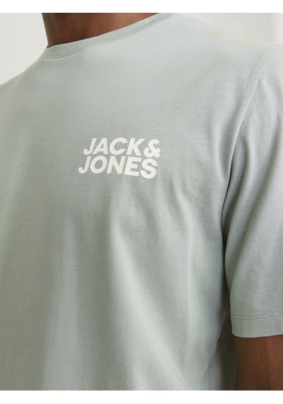 Jack&Jones Corp Logo Ss O Neck Erkek Bej Yuvarlak Yaka Tişört 12151955-MON