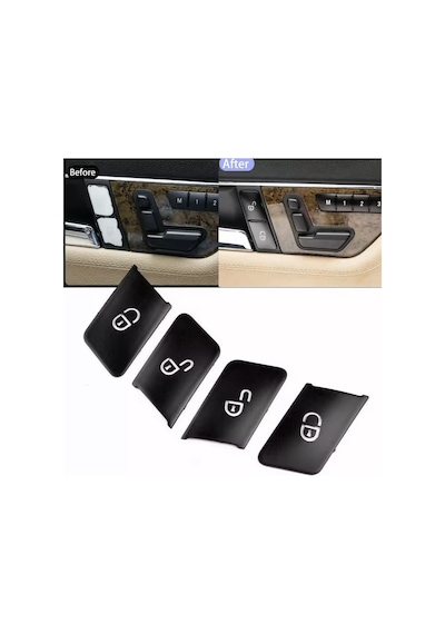 Mercedes W176 W246 W204 W212 Kapı Kilit Siyah Kaplaması Tuşları