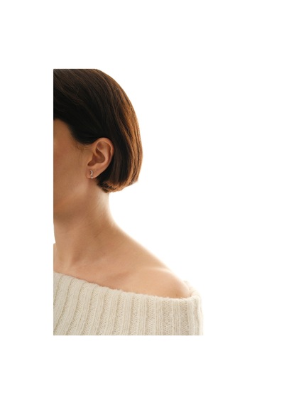 Gümüş Rodyumlu Zirkon Taşlı Sallantılı Ay Yıldız Küpe Barcode Gümüş