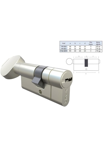 Yuma 68 Mm Saten Mandallı, Tuzaklı Bilyalı Barel / Kilit Göbeği