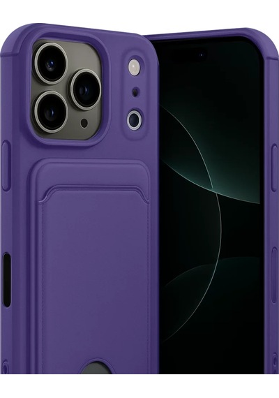 Newface Apple iPhone Uyumlu 17 Pro Kelvin Kartvizitli Silikon - Derin Mor Diğer