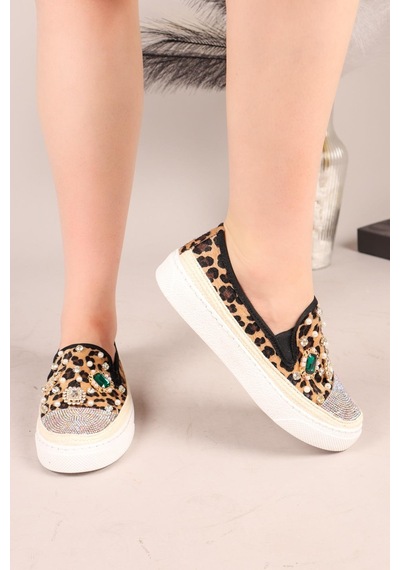 Gummi Taş Ve İncili Sneakers Multi-7949 Çok Renkli