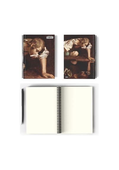 A5 Spiralli Defter, 100 Sayfa Çizgisiz Tasarım, Caravaggio Temalı
