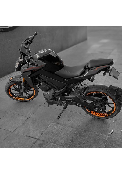 Neon Fosforlu Turuncu İç Dış Motosiklet Jant Şeridi Takımı Çınar Extreme