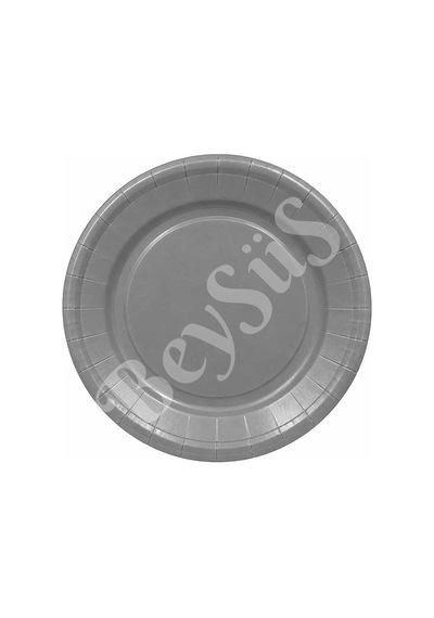 Parti Kağıt Tabak 8li Gümüş