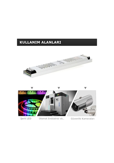 Coral Light Ultra Slim Sessiz Şerit Led Trafosu Metal 12 V Led Trafo Adaptör