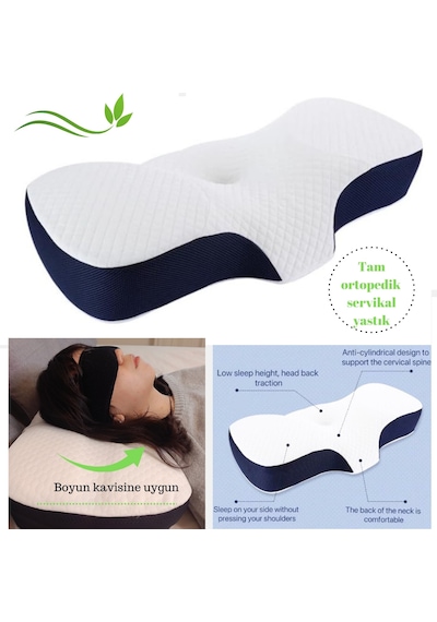 Simple. The Pillow Ortopedik Visco Yastık Yeni Nesil Servikal Boyun Yastığı Boyun Ağrıları İçjn Özel Tasarım Yastık Beyaz