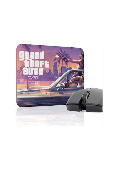 Gta 6 Kaymaz Dikişli Kauçuk Oyuncu Mousepad V2 - 22x18 Gaming Mouse Pad Fare Altlığı