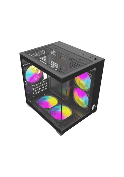 Strong Shadow Siyah V2 5x 120mm RGB mATX Akvaryum Gaming Bilgisayar Kasası (Powersız)
