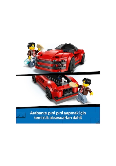 LEGO® City Kırmızı Spor Araba 60448 - 5 Yaş ve Üzeri Çocuklar için Yaratıcı Oyuncak Yapım Seti (109 Parça)