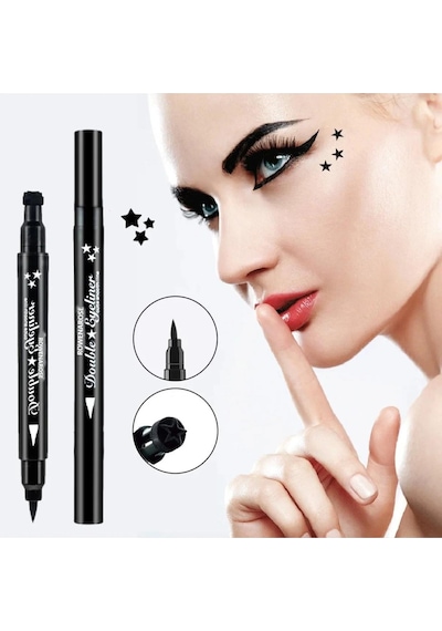 3b Trend Çift Uçlu Yıldız Desenli Kalem Eyeliner 001 Black