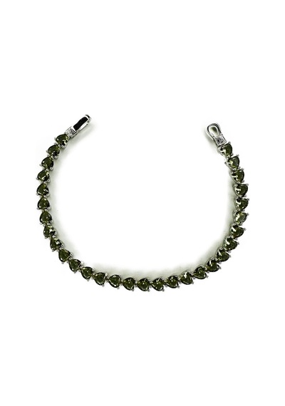 925 Ayar Gümüş Zultanit Taşlı Su Yolu Kadın Bileklik - Sevgililer Günü Hediyesi 19.5 Cm Haki - 820714897 Haki