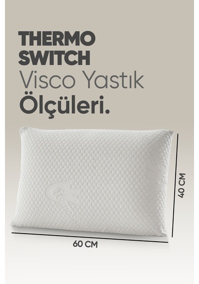 Akıllı Visko Yastık - Isı Hafızalı Tombul Ortopedik Lüx Yastık - Termal Isı Dengeleyici Beyaz