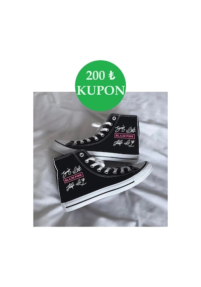 Günlük Keten Bilekli Black Pink Baskılı Siyah Uzun Sneaker Canvas Spor Ayakkabı Blackpink Siyah Günlük Keten Bilekli Black Pink Baskılı Siyah Uzun Sneaker Canvas Spor Ayakkabı Blackpink Siyah