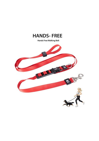 Swissplus Urban Paws Crimson Red Hands-free Ayarlanabilir Köpek Kordonu 20mm Kırmızı