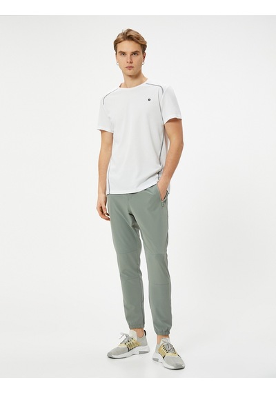 Koton Jogger Paraşüt Eşofman Altı Beli Lastikli Fermuar Cepli Haki 4sam40044nw Haki