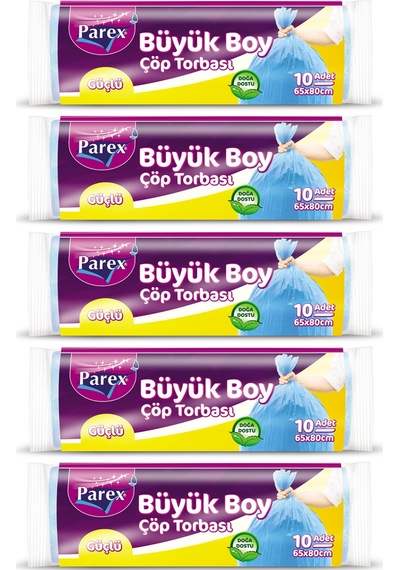 Güçlü Çöp Torbası Büyük Boy 10'lu 65 X 80 Cm 5 Paket