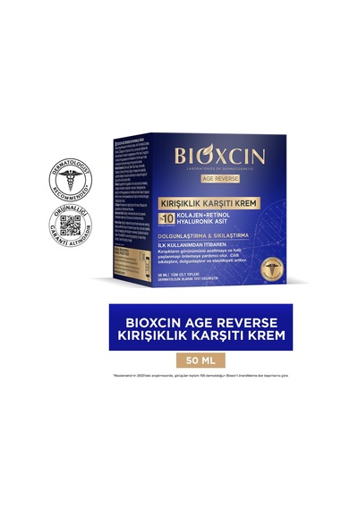 Bioxcin Age Reverse Kırışıklık Karşıtı Gece Kremi 50 Ml Retinol, Kolajen, Hyaluronik Asit Ve Bitkisel Kompleks İçerikli Sıkılaştırıcı Ve Dolgunlaştırıcı Etki Sku: Smg8690010432544
