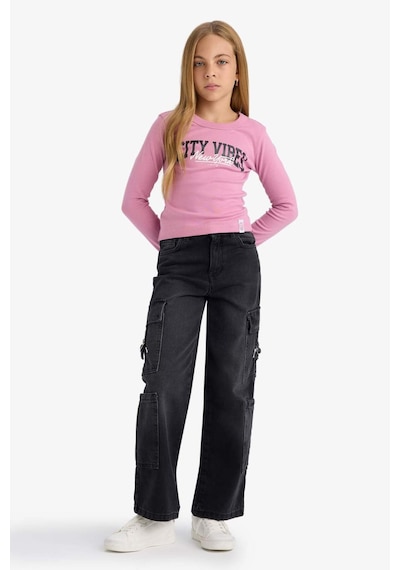 Defacto Kız Çocuk Slim Fit Dar Kesim Bisiklet Yaka Baskılı Fitilli Kaşkorse Uzun Kollu Tişört C7465a825aupn455 Pembe Defacto Kız Çocuk Slim Fit Dar Kesim Bisiklet Yaka Baskılı Fitilli Kaşkorse Uzun Kollu Tişört C7465a825aupn455 Pembe