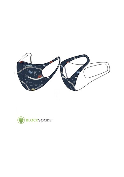 BLACKSPADE Çocuk Koruyucu Maske Araba Desen S1