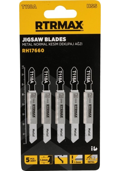 Rtrmax Rh17660 Metal Normal Kesim Dekupaj Ağzı - T118a Model 76 Mm - 5 Adet