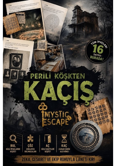 Perili Köşkten Kaçış Evde Escape Room Kaçış Oyunu, Gizem Bulmaca Ve Zeka Oyunu, Yetişkin Eğlence Oyunu