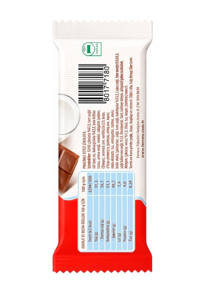 Kinder Country Tahıllı Ve Sütlü Dolgulu Sütlü Çikolata 23,5 Gr