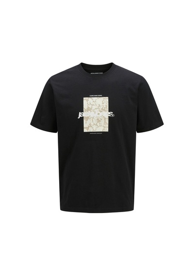 Jack & Jones Jcotarmac Camo Front Tee Siyah Erkek Kısa Kol T-shirt 000000000102276981 Siyah