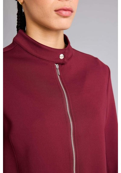 Defacto Standart Fıt Dik Yaka Skuba Dalgıç Kumaş Fermuarlı Sweatshirt G1172ax26spbr115 Bordo-br115