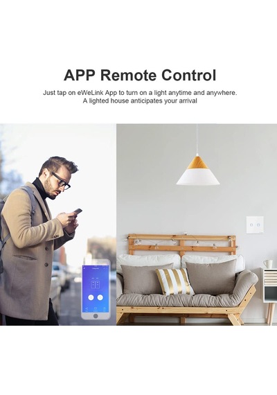 T0eu2c Akıllı Kablosuz Wi-fi Duvar Işık Şalteri, 2 Kanallı Şalter, Akıllı Ev Teknolojisinde Otomasyon Çözüm Diğer