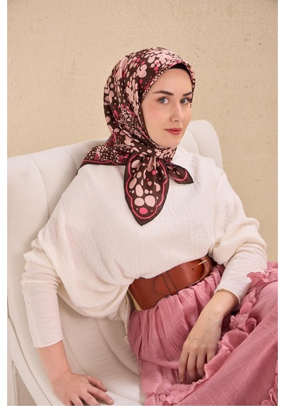 Silk Home Twill İpek Eşarp 11515-08 Kahverengi