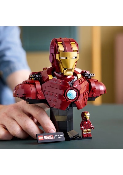 LEGO® ǀ Marvel Iron Man MK4 Büstü 76327 - Yetişkinler için Minifigür İçeren Koleksiyonluk Model Yapım Seti (436 Parça)