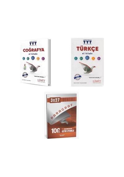 2027 2027 Limit Tyt Coğrafya + Türkçe El Kitabı + Anla Kazan Paragraf Deneme 3'lü Set