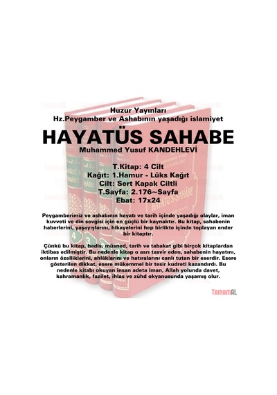 Hayatüs Sahabe - 4 Cilt Huzur M Yusuf Kandehlevi