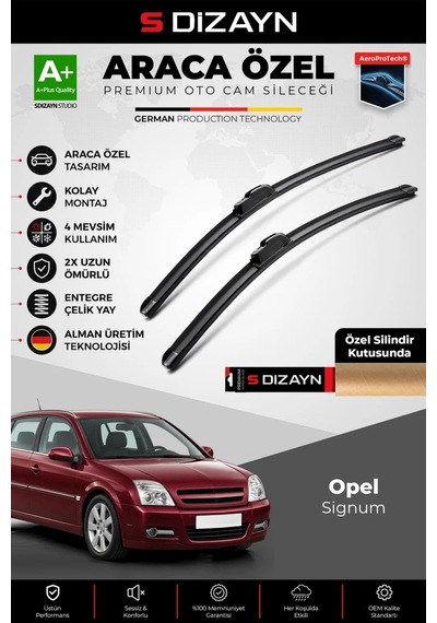 S-dizayn Opel Signum Ön Cam Silecek Seti 2003-2008 Premium Araca Özel 60-48 Cm A+ Kalite Aocs-1896
