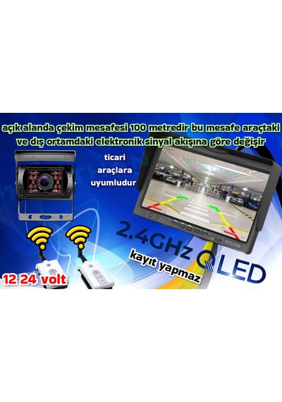 Kablosuz 7 İnç Monitör Metal Kasa Kamera Set Kayıt Yapmaz 12 24 V