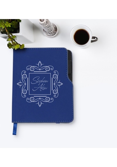 Kişiye Özel Isimli Lacivert Termo Deri Defter-1