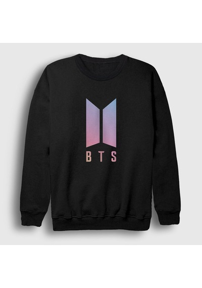 Presmono Unisex Purple Bts Sweatshirt Siyah