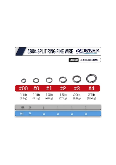 Owner 52804 Split Ring Fine Wire Halka 00