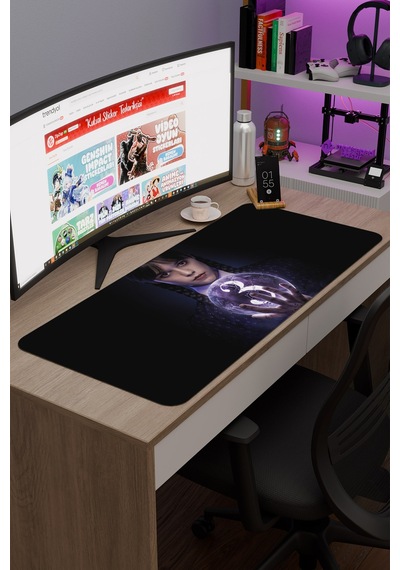 Wednesday V5 90x40 Xxl Gaming Kauçuk Kaymaz Taban Mouse Pad Fare Altlığı